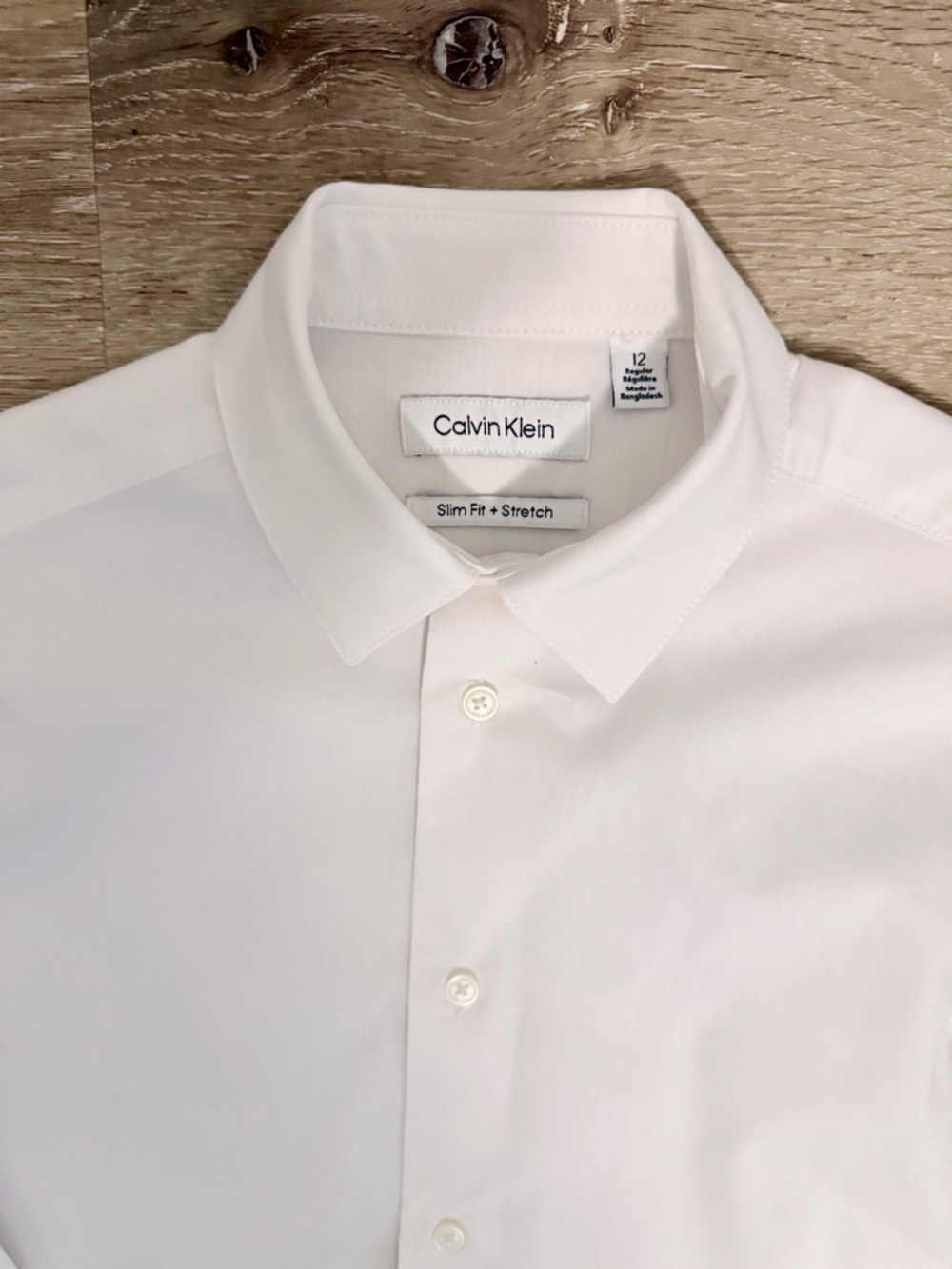 Calvin Klein White Slim Fit Stretch Men’s Dress Shirt